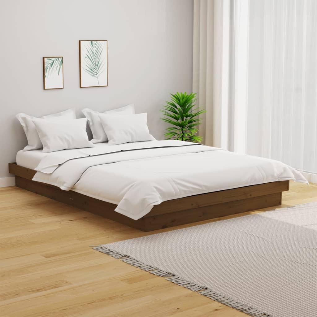 Sengeramme 120x190 cm Small Double massivt træ gyldenbrun