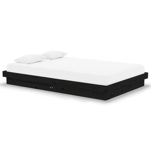 Sengeramme 120x190 cm Small Double massivt træ sort