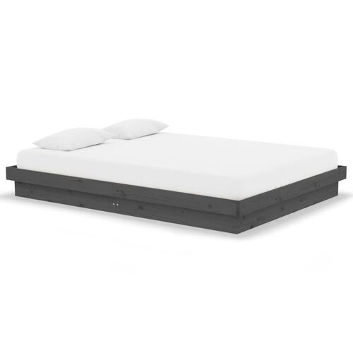 Sengeramme 135x190 cm Double massivt fyrretræ grå