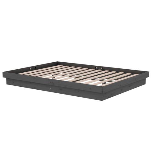 Sengeramme 135x190 cm Double massivt fyrretræ grå