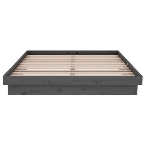 Sengeramme 135x190 cm Double massivt fyrretræ grå