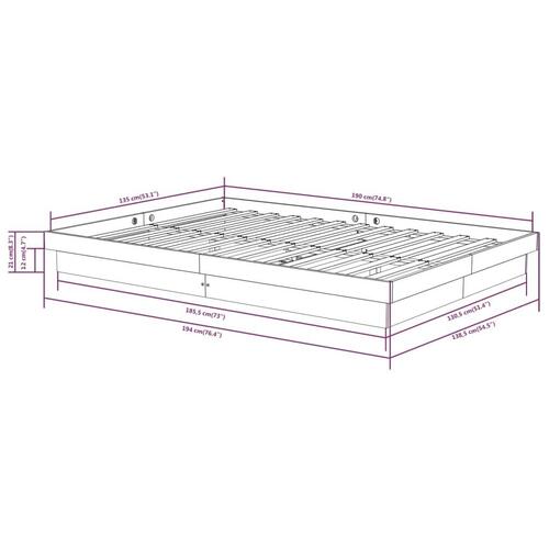 Sengeramme 135x190 cm Double massivt fyrretræ gyldenbrun