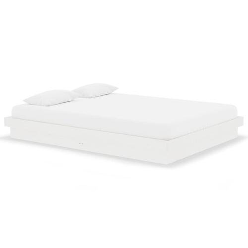 Sengeramme 140x190 cm massivt træ hvid