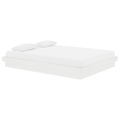Sengeramme 140x190 cm massivt træ hvid