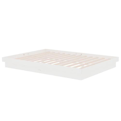 Sengeramme 140x190 cm massivt træ hvid