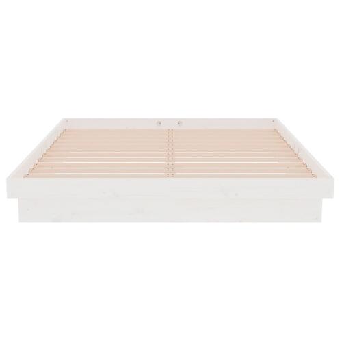 Sengeramme 140x190 cm massivt træ hvid