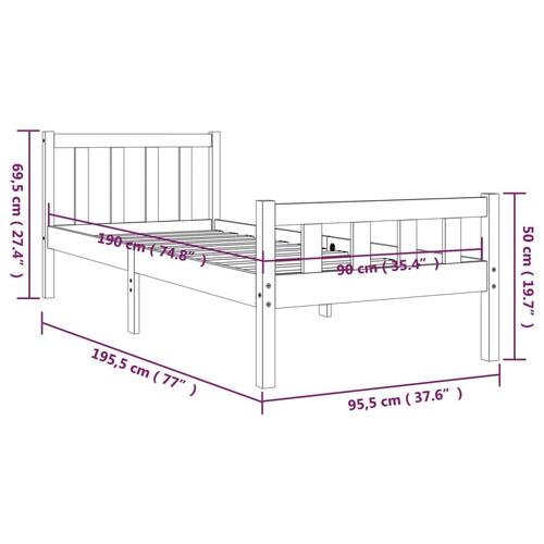 Sengeramme 90x190 cm massivt træ