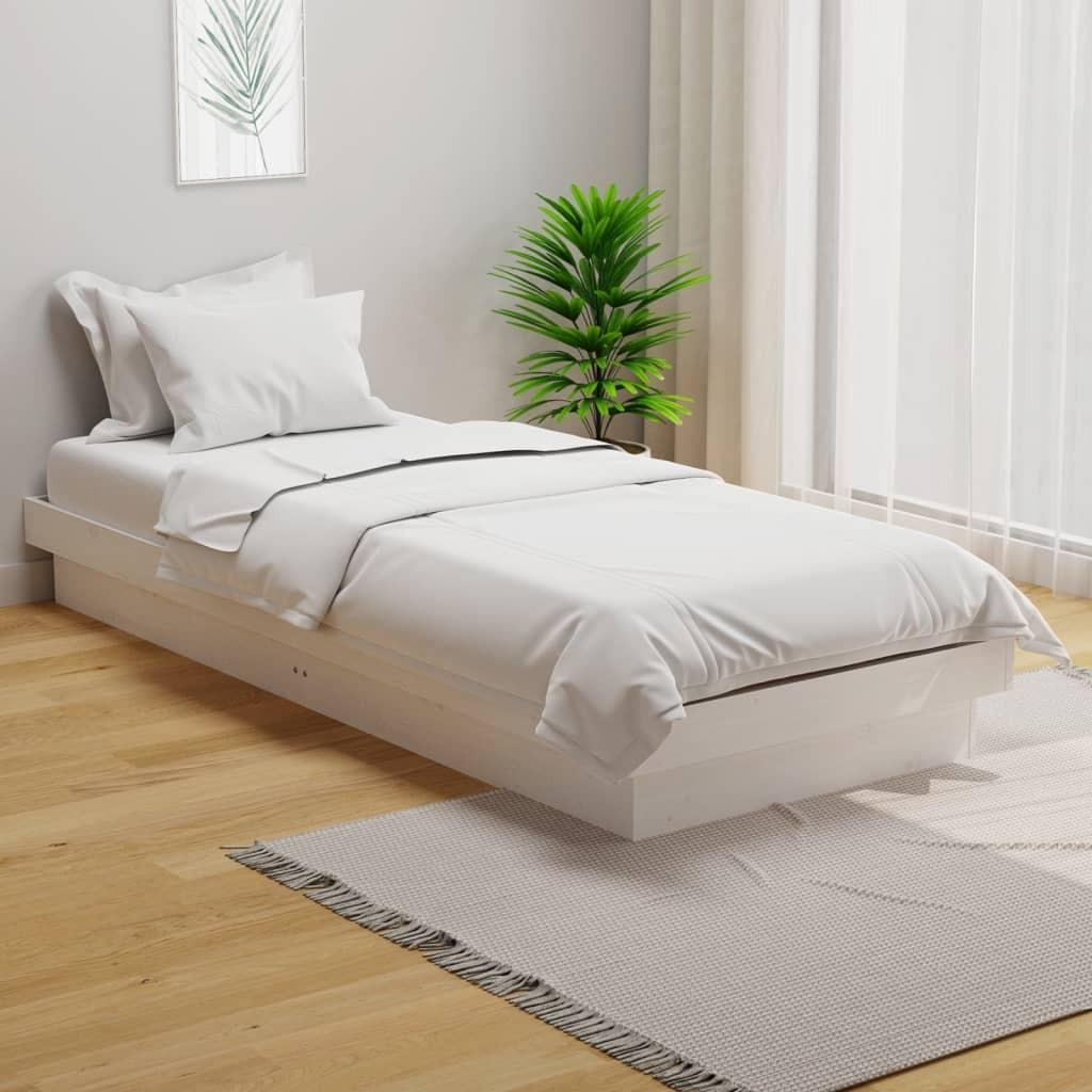 Sengeramme 75x190 cm Small Single massivt træ hvid