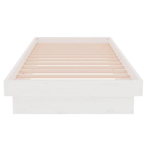 Sengeramme 75x190 cm Small Single massivt træ hvid