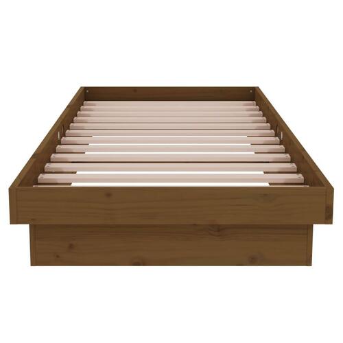 Sengeramme 75x190 cm Small Single massivt træ gyldenbrun