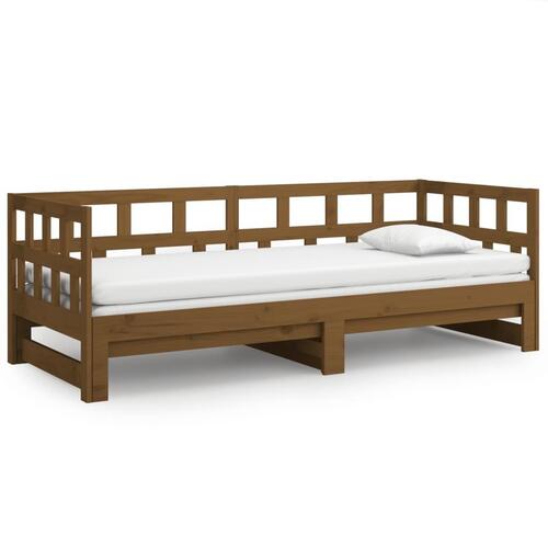 Daybed med udtræk 2x(90x200) cm massivt fyrretræ gyldenbrun