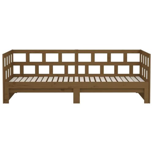Daybed med udtræk 2x(90x200) cm massivt fyrretræ gyldenbrun