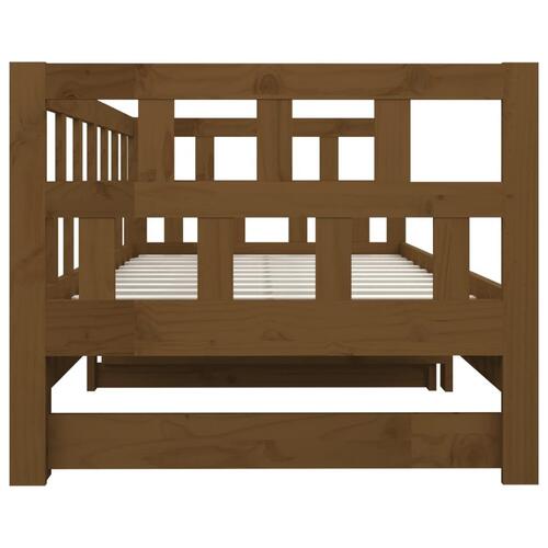 Daybed med udtræk 2x(90x200) cm massivt fyrretræ gyldenbrun
