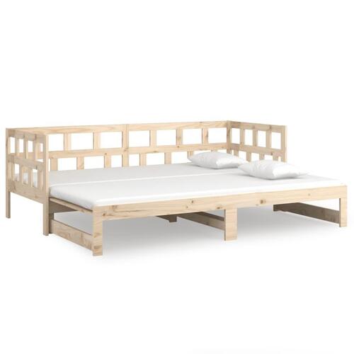 Daybed med udtræk 2x(80x200) cm massivt fyrretræ