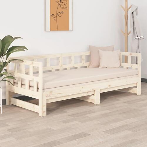 Daybed med udtræk 2x(80x200) cm massivt fyrretræ