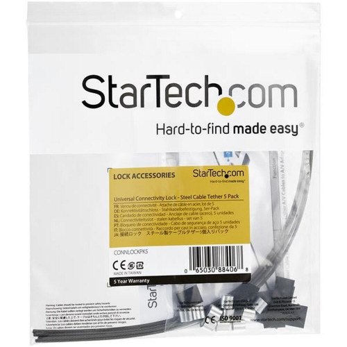 Startech Sikkerhedskabel CONNLOCKPK5 - 5 stk, 30 cm