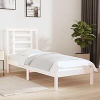 Sengeramme 75x190 cm Small Single massivt træ hvid