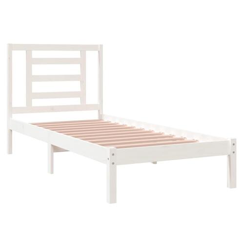Sengeramme 75x190 cm Small Single massivt træ hvid