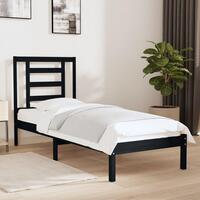 Sengeramme 75x190 cm Small Single massivt træ sort