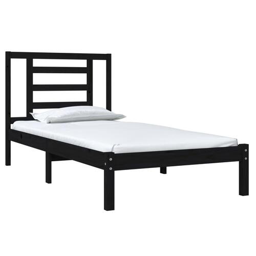 Sengeramme 75x190 cm Small Single massivt træ sort