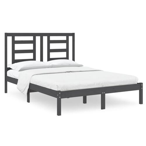Sengeramme 120x190 cm Small Double massivt træ grå
