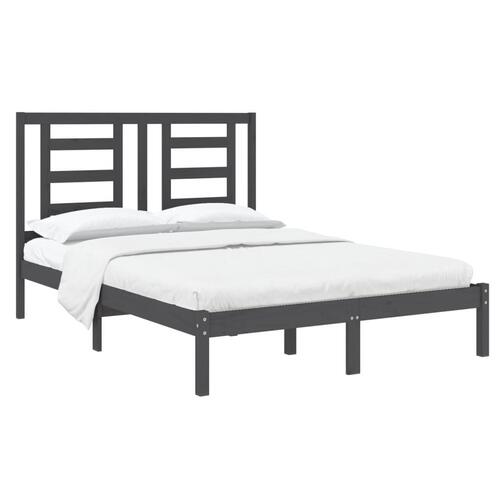 Sengeramme 120x190 cm Small Double massivt træ grå