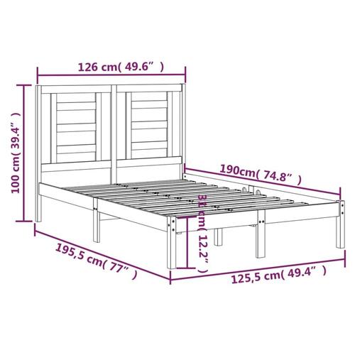 Sengeramme 120x190 cm Small Double massivt træ hvid