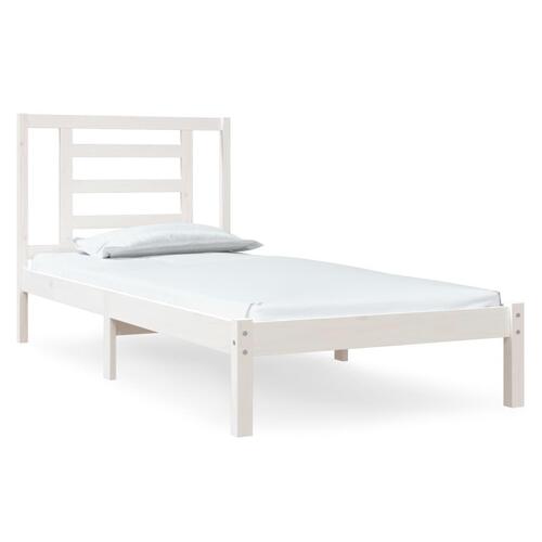 Sengeramme 90x200 cm massivt fyrretræ hvid