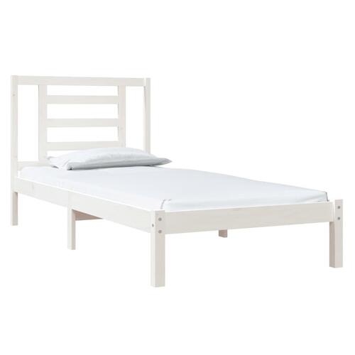 Sengeramme 90x200 cm massivt fyrretræ hvid