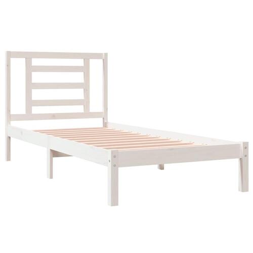 Sengeramme 90x200 cm massivt fyrretræ hvid