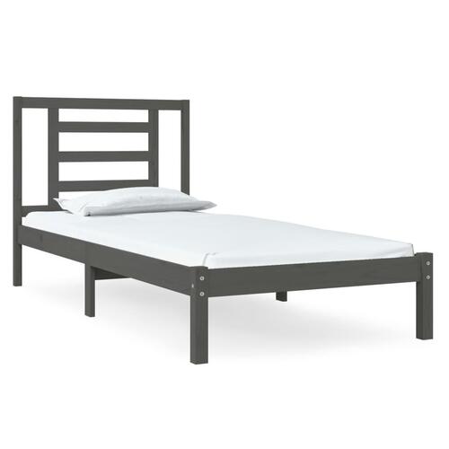 Sengeramme 100x200 cm massivt fyrretræ grå