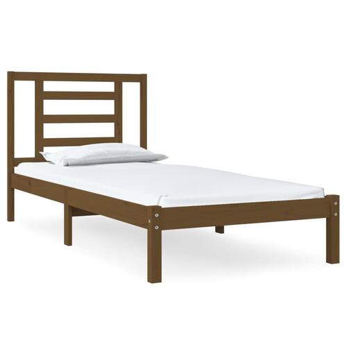 Sengeramme 100x200 cm massivt fyrretræ gyldenbrun