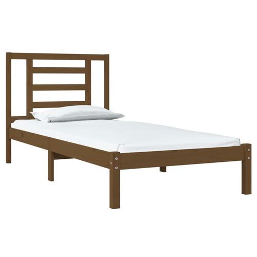 Sengeramme 100x200 cm massivt fyrretræ gyldenbrun