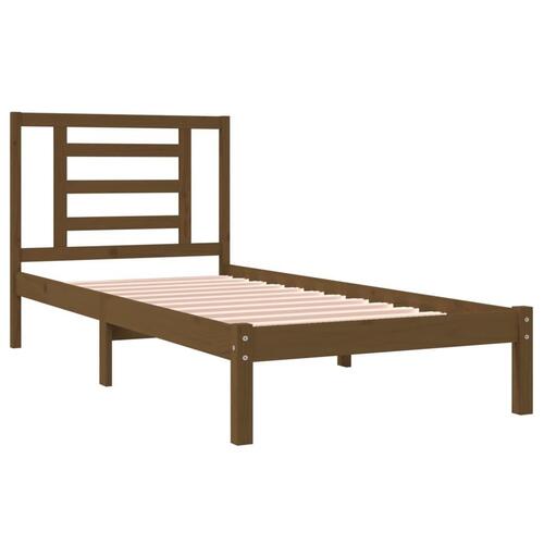 Sengeramme 100x200 cm massivt fyrretræ gyldenbrun