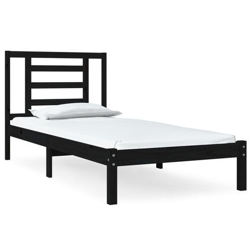 Sengeramme 100x200 cm massivt fyrretræ sort