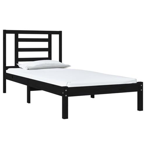 Sengeramme 100x200 cm massivt fyrretræ sort