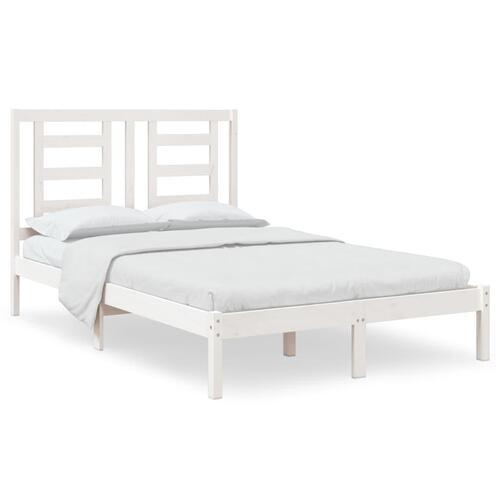 Sengeramme uden madras 120x200 cm massivt fyrretræ hvid