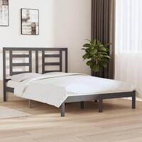 Sengeramme 150x200 cm King Size massivt fyrretræ grå
