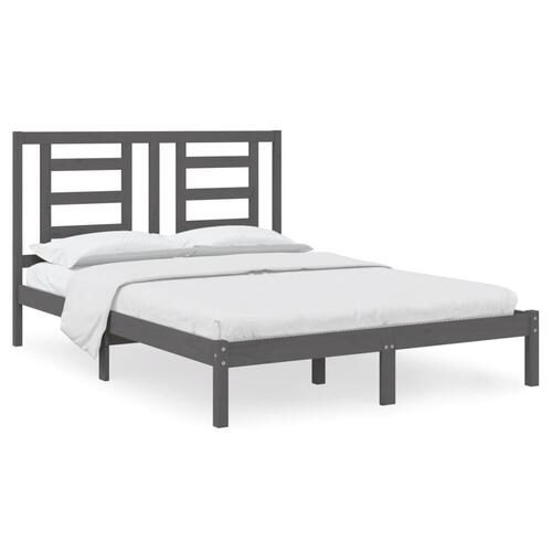 Sengeramme 150x200 cm King Size massivt fyrretræ grå