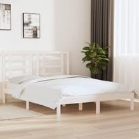 Sengeramme 160x200 cm massivt fyrretræ hvid