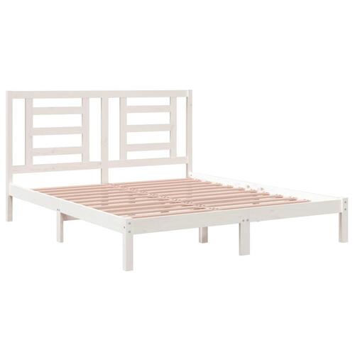 Sengeramme 160x200 cm massivt fyrretræ hvid