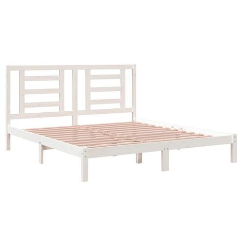 Sengestel 180x200 cm Super King massivt fyrretræ hvid