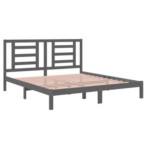Sengestel 180x200 cm Super King massivt fyrretræ grå