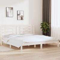 Sengeramme 200x200 cm massivt fyrretræ hvid