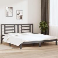 Sengeramme 200x200 cm massivt fyrretræ grå