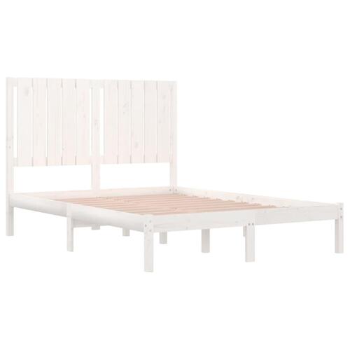 Sengeramme 120x200 cm massivt fyrretræ hvid