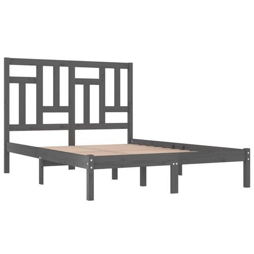 Sengeramme 200x200 cm massivt fyrretræ grå