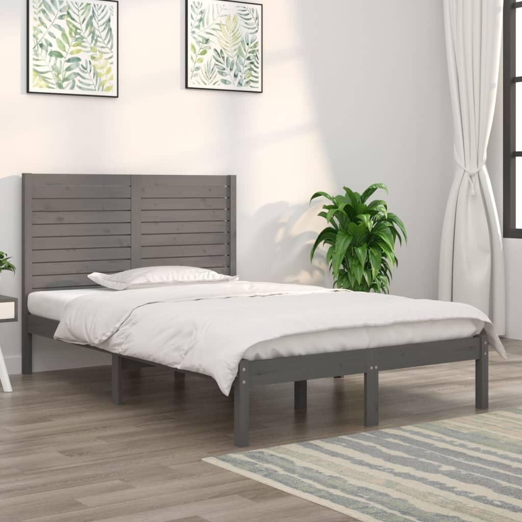 Sengeramme 120x190 cm Small Double massivt træ grå