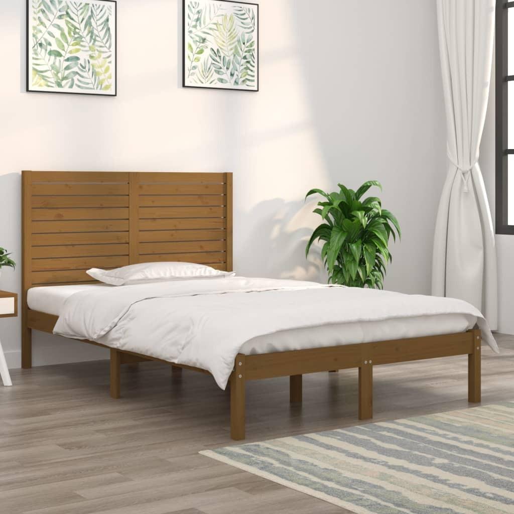 Sengeramme 120x190 cm Small Double massivt træ gyldenbrun