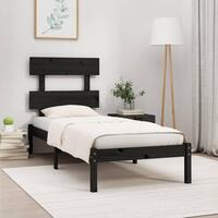 Sengeramme 75x190 cm Small Single massivt træ sort